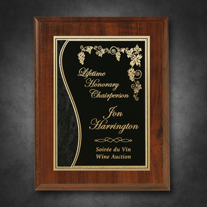 Econo Cherry Plaque with Lasered Plate